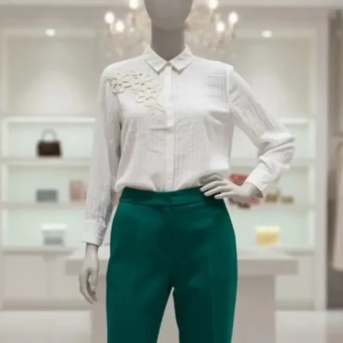 Ivory Bloom Embroidered Shirt