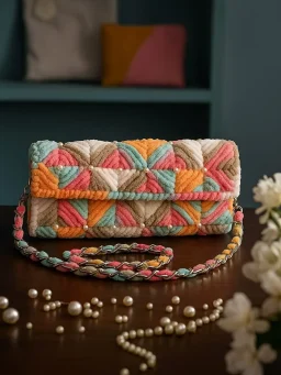 Pastel Harmony Handcrafted Clutch