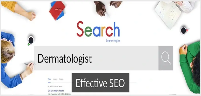 seo for dermatologist: CGI image of google searching dermatologist