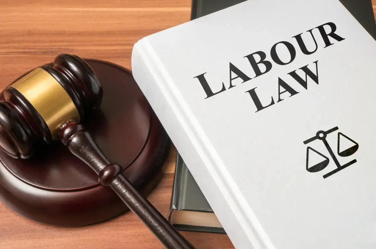 SEO for labour lawyer: labour law book and gavel.